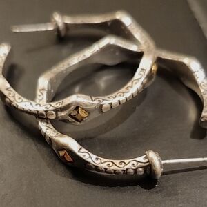 Vintage Hoop Earrings with Gold Accents (likely Brighton)